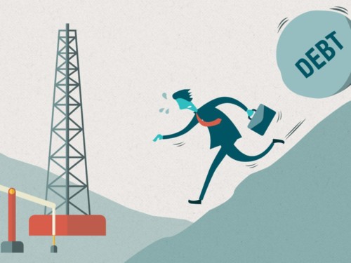 Oil Compaines and Debt Illustration