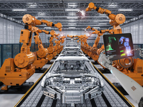 cyborg control robot assembly line